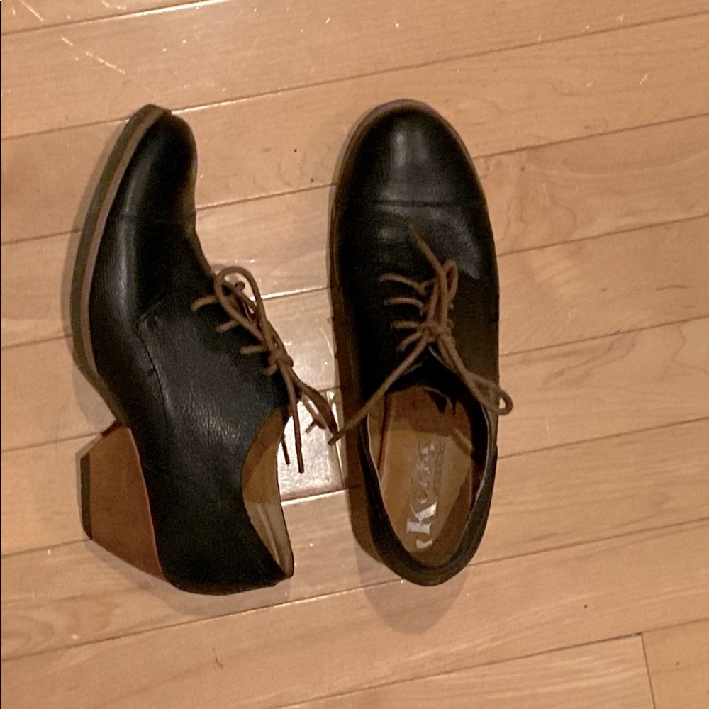 Kork-Ease lace up black heeled shoes